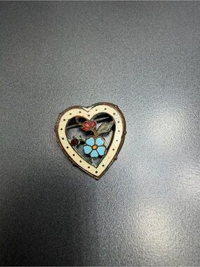Vintage Champleve Gold and Enamel Brooch #3an
